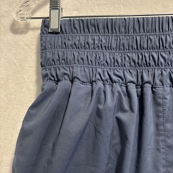 Nike One Dri-Fit Ultra High-Waisted Brief Lined Shorts Slate Blue Women's Medium - Picture 2 of 15